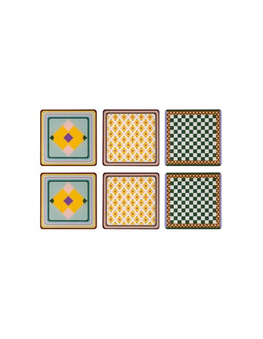 Vesta Home - Sottobicchiere Quadrato·rainbow·10 X 10 H Th. 3 Mm