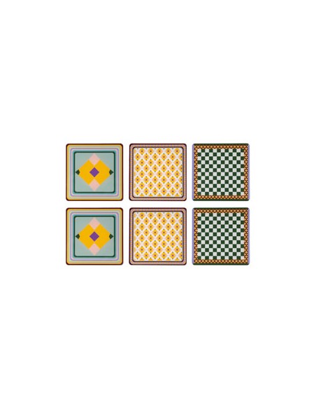 Vesta Home - Sottobicchiere Quadrato·rainbow·10 X 10 H Th. 3 Mm