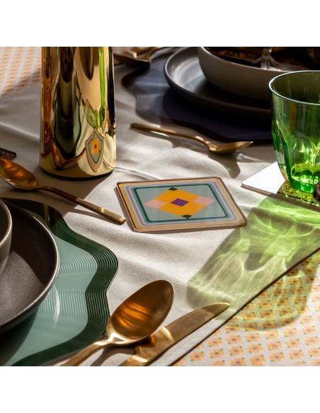 Vesta Home - Sottobicchiere Quadrato·rainbow·10 X 10 H Th. 3 Mm