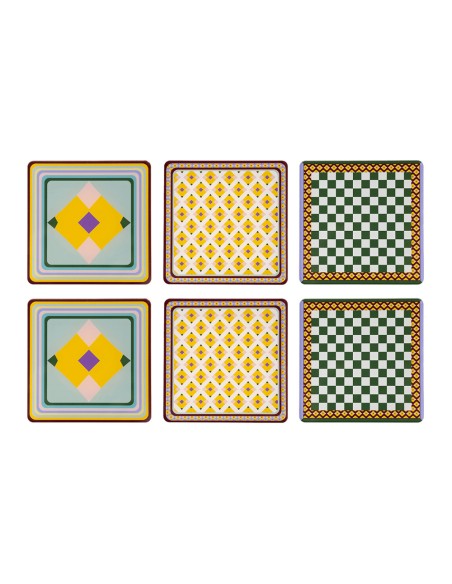 Vesta Home - Sottobicchiere Quadrato·rainbow·10 X 10 H Th. 3 Mm