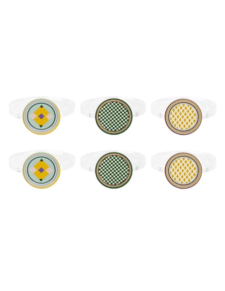Vesta Home - Kit Allaccia Tovaglioli Tondo·rainbow·4 X 4 X 5,5 H Cm Th. Ring 6 Mm
