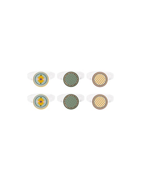 Vesta Home - Kit Allaccia Tovaglioli Tondo·rainbow·4 X 4 X 5,5 H Cm Th. Ring 6 Mm
