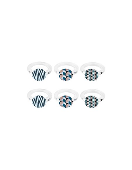 Vesta Home - Kit Allaccia Tovaglioli Tondo·modern·4 X 4 X 5,5 H Cm Th. Ring 6 Mm
