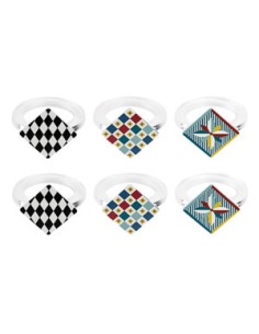 Vesta Home - Kit Allaccia Tovaglioli Rombo·foulard·4 X 4 X 5,5 H Cm Th. Ring 6 Mm 2