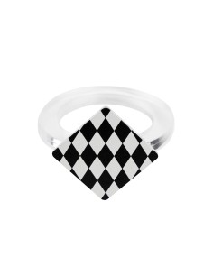 Vesta Home - Kit Allaccia Tovaglioli Rombo·foulard·4 X 4 X 5,5 H Cm Th. Ring 6 Mm