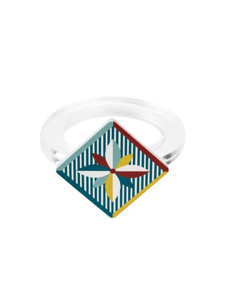 Vesta Home - Kit Allaccia Tovaglioli Rombo·foulard·4 X 4 X 5,5 H Cm Th. Ring 6 Mm