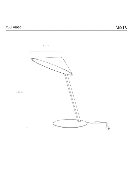 Vesta Home - Lampada da Tavolo Gong Work·nero·ø30 X 48 H