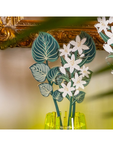 Vesta Home - Foglia Maranta Piccola Kit 6 Pz Funny Flowers·verde·10 X 47,4 H Cm Th. 5 Mm