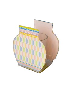 Vesta Home - Vasetto 'lisbona' - Special Moments·rosa·10,5 X 7 X 12 H Cm Th. 3 Mm Inner Glass Ø6,5 X 8 H Cm 2