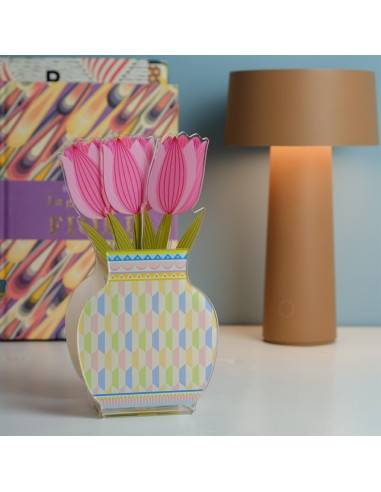 Vesta Home - Vasetto 'lisbona' - Special Moments·rosa·10,5 X 7 X 12 H Cm Th. 3 Mm Inner Glass Ø6,5 X 8 H Cm