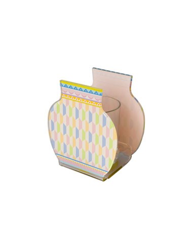 Vesta Home - Vasetto 'lisbona' - Special Moments·rosa·10,5 X 7 X 12 H Cm Th. 3 Mm Inner Glass Ø6,5 X 8 H Cm
