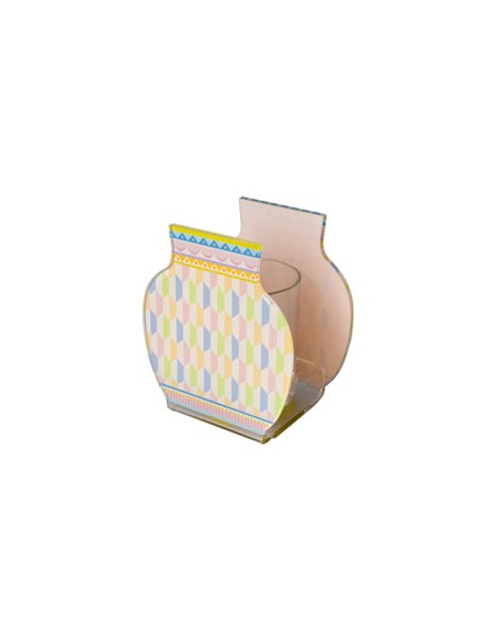 Vesta Home - Vasetto 'lisbona' - Special Moments·rosa·10,5 X 7 X 12 H Cm Th. 3 Mm Inner Glass Ø6,5 X 8 H Cm