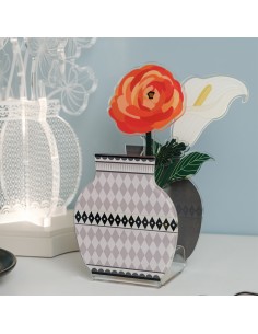 Vesta Home - Vasetto 'lisbona' - Special Moments·tortora·10,5 X 7 X 12 H Cm Th. 3 Mm Inner Glass Ø6,5 X 8 H Cm 2