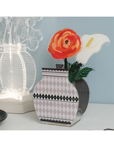 Vesta Home - Vasetto 'lisbona' - Special Moments·tortora·10,5 X 7 X 12 H Cm Th. 3 Mm Inner Glass Ø6,5 X 8 H Cm