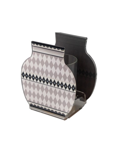 Vesta Home - Vasetto 'lisbona' - Special Moments·tortora·10,5 X 7 X 12 H Cm Th. 3 Mm Inner Glass Ø6,5 X 8 H Cm