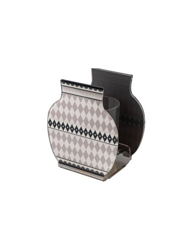 Vesta Home - Vasetto 'lisbona' - Special Moments·tortora·10,5 X 7 X 12 H Cm Th. 3 Mm Inner Glass Ø6,5 X 8 H Cm