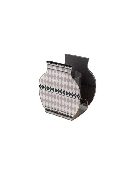 Vesta Home - Vasetto 'lisbona' - Special Moments·tortora·10,5 X 7 X 12 H Cm Th. 3 Mm Inner Glass Ø6,5 X 8 H Cm