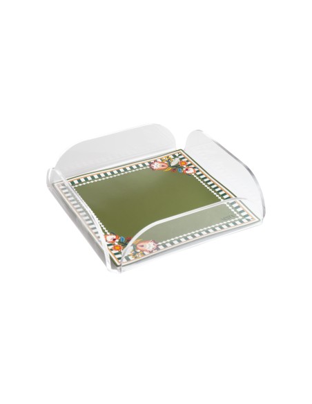 Vesta Home - Vassoio Quadrato Armonia·verde·18,5 X 18,5 X 5 H Cm Th. 4 Mm