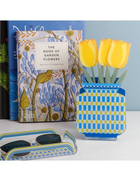 Vesta Home - Vasetto 'nizza' - Special Moments·celeste·10,5 X 7 X 12 H Cm Th. 3 Mm Inner Glass Ø6,5 X 8 H Cm