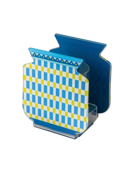 Vesta Home - Vasetto 'nizza' - Special Moments·celeste·10,5 X 7 X 12 H Cm Th. 3 Mm Inner Glass Ø6,5 X 8 H Cm