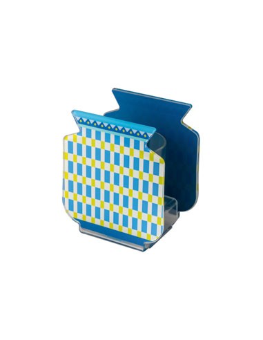 Vesta Home - Vasetto 'nizza' - Special Moments·celeste·10,5 X 7 X 12 H Cm Th. 3 Mm Inner Glass Ø6,5 X 8 H Cm