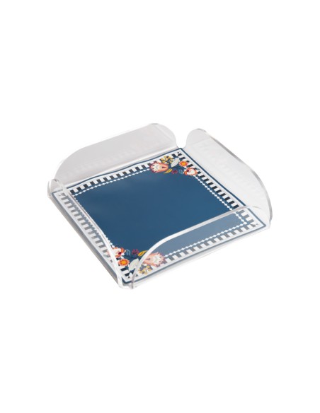 Vesta Home - Vassoio Quadrato Armonia·ottanio·18,5 X 18,5 X 5 H Cm Th. 4 Mm