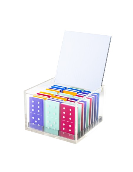 Vesta Home - Domino·multicolor·box: 10 X 10 X 7 H Th. 5 Mm Dominoes: 5,4 X 2,7 Th. 5 Mm