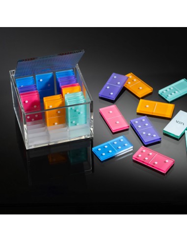 Vesta Home - Domino·multicolor·box: 10 X 10 X 7 H Th. 5 Mm Dominoes: 5,4 X 2,7 Th. 5 Mm