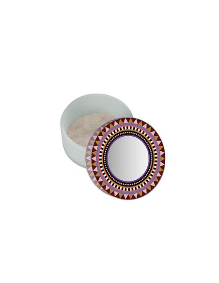 Vesta Home - Happy Beauty - Portagioie Rotondo Piccolo·viola·ø8 X 5,3 H Cm Mirror Ø41 Mm