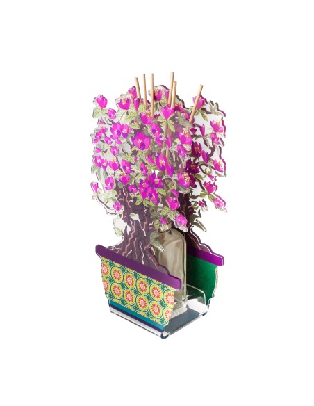 Vesta Home - Profumatore Bonsai Magnolia Piccolo·viola·12,8 X 7,5 X 22 H Cm Th. 3 Mm