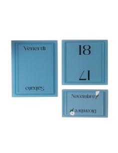 Vesta Home - Happy Year - Calendario Perpetuo·ottanio·14,3 X 6 X 26 H Cm Th. 3 Mm 2