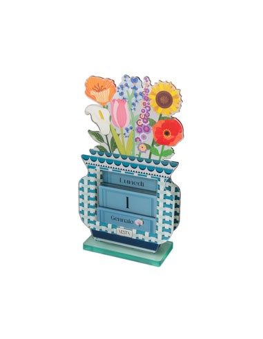Vesta Home - Happy Year - Calendario Perpetuo·ottanio·14,3 X 6 X 26 H Cm Th. 3 Mm