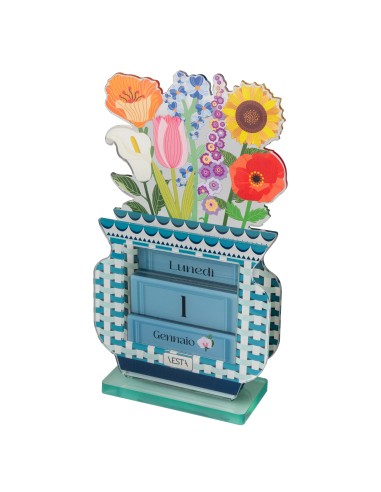 Vesta Home - Happy Year - Calendario Perpetuo·ottanio·14,3 X 6 X 26 H Cm Th. 3 Mm