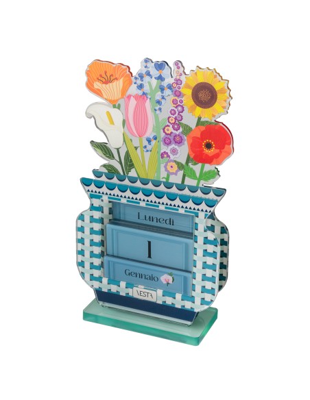 Vesta Home - Happy Year - Calendario Perpetuo·ottanio·14,3 X 6 X 26 H Cm Th. 3 Mm