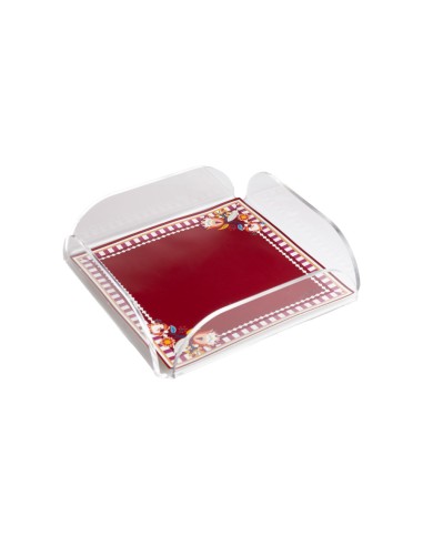 Vesta Home - Vassoio Quadrato Armonia·bordeaux·18,5 X 18,5 X 5 H Cm Th. 4 Mm