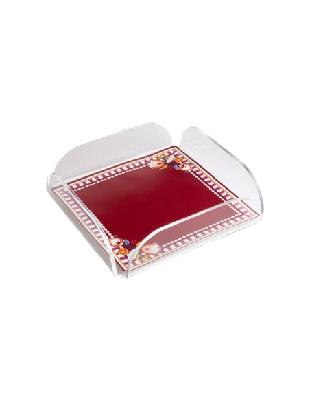 Vesta Home - Vassoio Quadrato Armonia·bordeaux·18,5 X 18,5 X 5 H Cm Th. 4 Mm