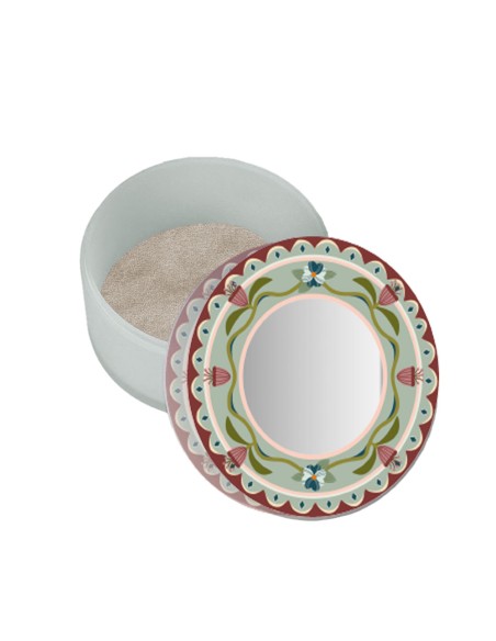 Vesta Home - Happy Beauty - Portagioie Rotondo Piccolo·acquamarina·ø8 X 5,3 H Cm Mirror Ø41 Mm