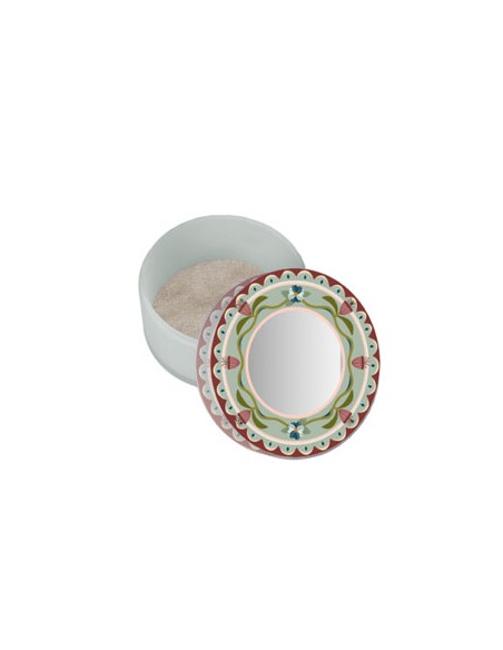 Vesta Home - Happy Beauty - Portagioie Rotondo Piccolo·acquamarina·ø8 X 5,3 H Cm Mirror Ø41 Mm
