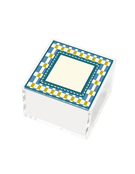 Vesta Home - Happy Beauty - Portagioie Quadrato Piccolo·celeste·6 X 6 X 6 H Cm Th. 3 Mm