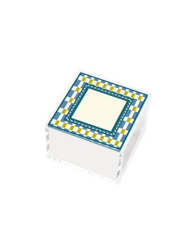 Vesta Home - Happy Beauty - Portagioie Quadrato Piccolo·celeste·6 X 6 X 6 H Cm Th. 3 Mm