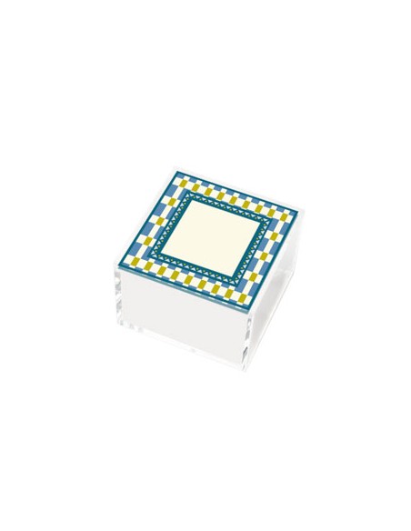Vesta Home - Happy Beauty - Portagioie Quadrato Piccolo·celeste·6 X 6 X 6 H Cm Th. 3 Mm