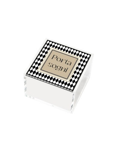 Vesta Home - Happy Beauty - Portagioie Quadrato Grande·bianco/nero·10 X 10 X 7 H Cm Th. 3 Mm