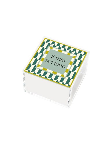 Vesta Home - Happy Beauty - Portagioie Quadrato Grande·verde·10 X 10 X 7 H Cm Th. 3 Mm