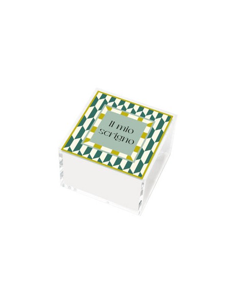 Vesta Home - Happy Beauty - Portagioie Quadrato Grande·verde·10 X 10 X 7 H Cm Th. 3 Mm