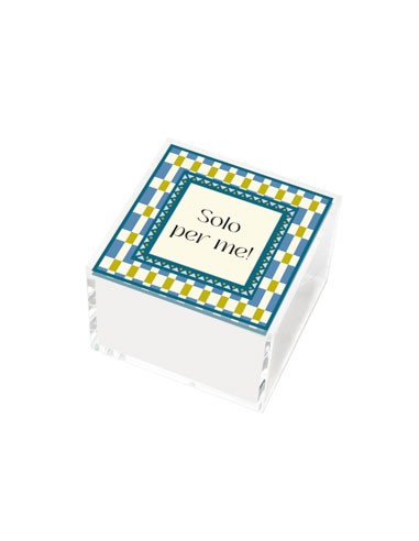 Vesta Home - Happy Beauty - Portagioie Quadrato Grande·celeste·10 X 10 X 7 H Cm Th. 3 Mm