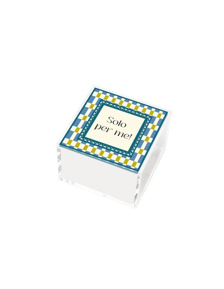 Vesta Home - Happy Beauty - Portagioie Quadrato Grande·celeste·10 X 10 X 7 H Cm Th. 3 Mm