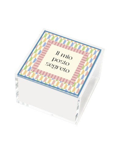 Vesta Home - Happy Beauty - Portagioie Quadrato Grande·rosa·10 X 10 X 7 H Cm Th. 3 Mm