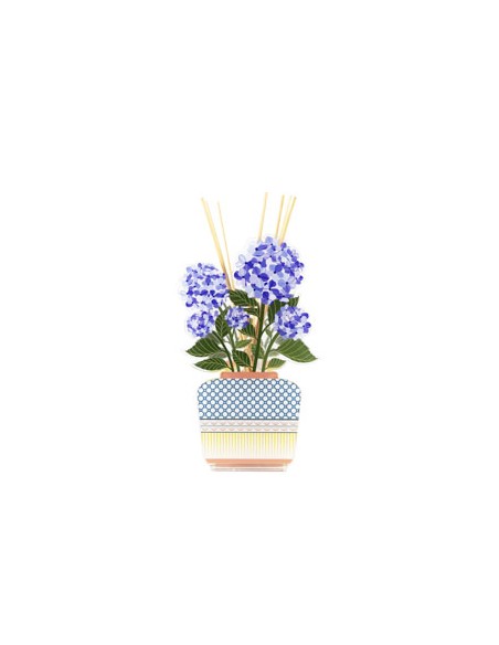 Vesta Home - Profumatore Aurora Piccolo - Ortensia·blu·13 X 7,5 X 22 H Th. 3 Mm