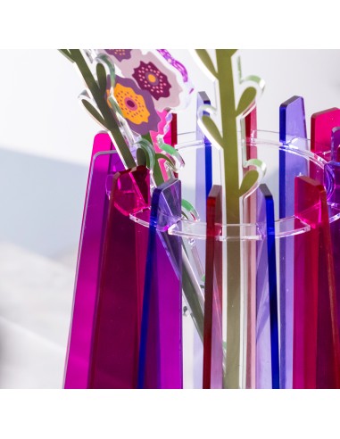 Vesta Home - Vaso Piccolo Iride·fuxia·ø15 X 24 H Cm Th.5 Mm Inner Vase Ø8 X 20 H Cm