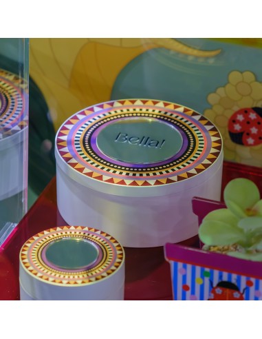 Vesta Home - Happy Beauty - Portagioie Rotondo Grande·viola·ø14 X 6 H Cm Th. 10 Mm Mirror: Ø73,5 Mm